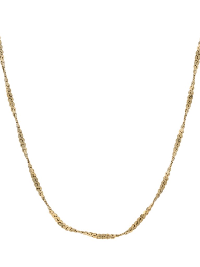 Yellow Gold Twisted Serpentine Chain Necklace 20" - 18k